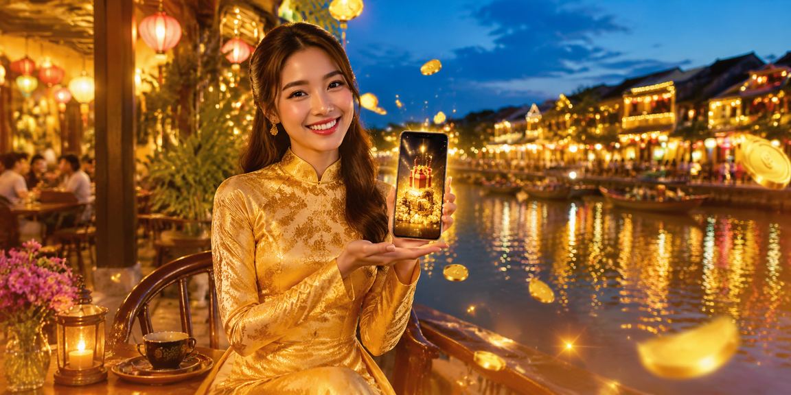 Hình minh họa đăng ký tài khoản tại a888 với bối cảnh Hội An