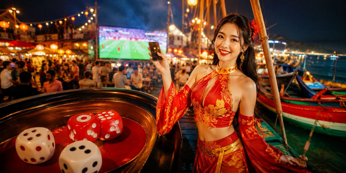 Khung cảnh thị trường đêm tại Mũi Né, minh họa cho sự vui chơi giải trí tại a888